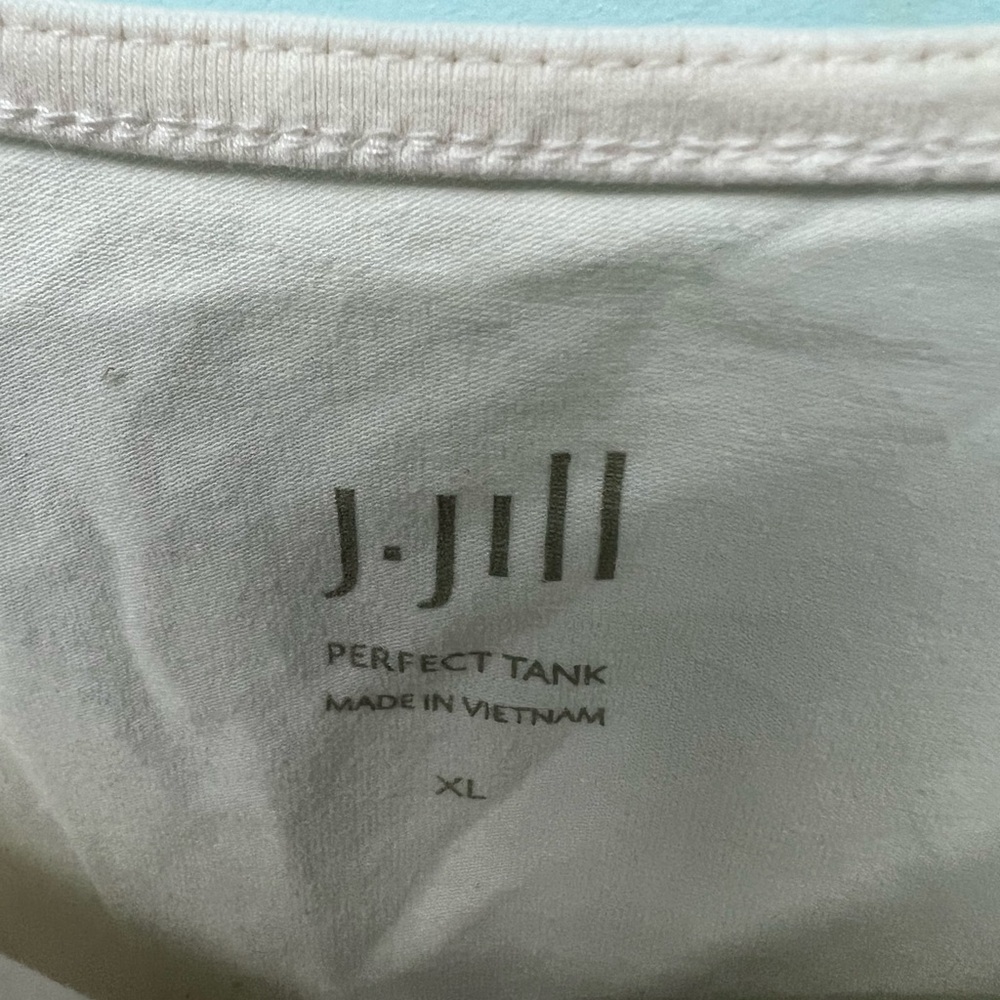 J. Jill White Pull Over Tank top Cotton / Spandex Blend Size XL - Picture 3 of 4
